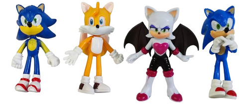 Combo X4 Juguetes Figuras Sonic Acción Coleccionables Muñeco