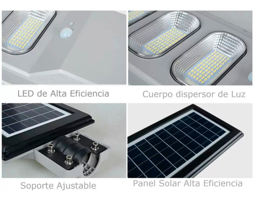 8 Pz Lampara Led Solar 90w Con Control Remoto Y Accesorios