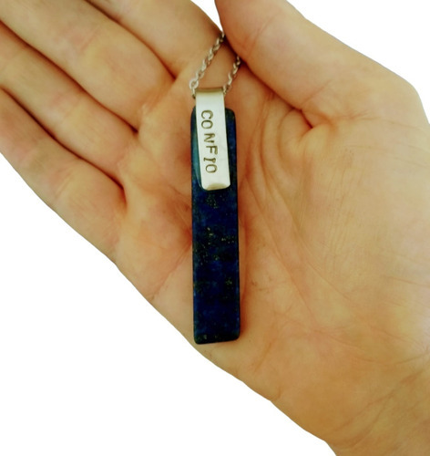 Collar Lapislazuli Afgano Engarce Con Frase  