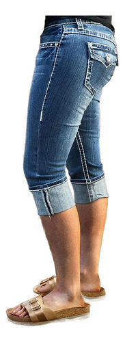 Flamingals Vaqueros Capri De Tiro Bajo Y Gran Elasticidad