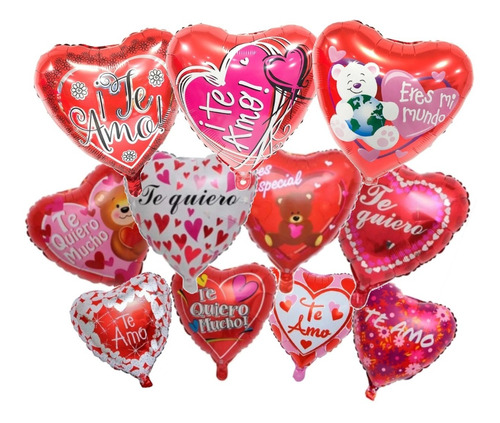Pack 24 Globos 45cm Diseños Mixtos Corazón Amor San Valentín