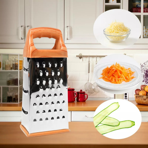 3pz Rallador De Quesos Y Verduras 4 En 1 Acero Inoxidable Surtido