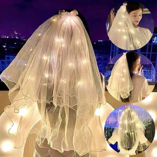 Velo Novia Led Para Boda Hora Loca Fiestas Cotillon