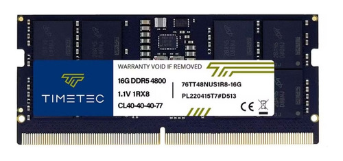 Memoria De 16gb Ddr5 4800mhz Pc5-38400 Sodimm Para Laptop