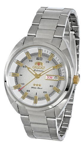 Relógio Orient Masculino Automático Prata Social Nh3ss006 Correia Prateado Bisel Prateado Fundo Prateado