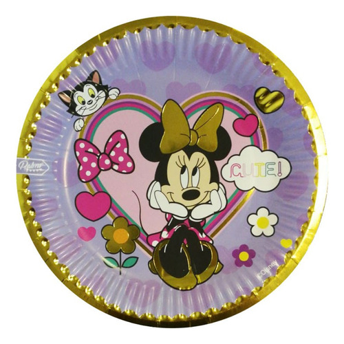 Pack 6 Uds Plato Pequeño Cartón / Diseño Minnie Aventura