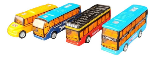 4 Piezas, Escala 1:64, Colección De Autobuses Escolares De