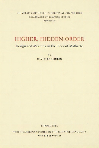 Higher, Hidden Order, De David Lee Rubin. Editorial University North Carolina Press, Tapa Blanda En Inglés