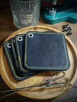Comprar Posavasos Cuadrados De Cuero Genuino Hechos A Mano