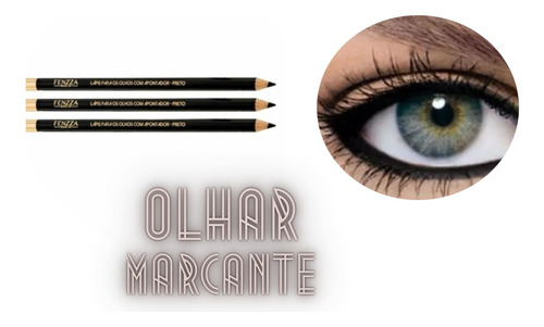 Kit Com 03 Lápis De Olho Com Apontador Fenzza Makeup