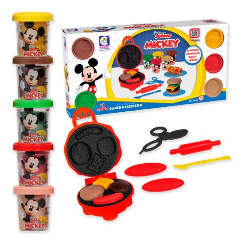 Brinquedo Sanduicheira Cojunto Massinha Modelar Mickey Mouse