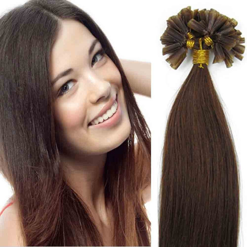 Extensiones Cabello 100% Real 20in 50gr Marrón Chocolate