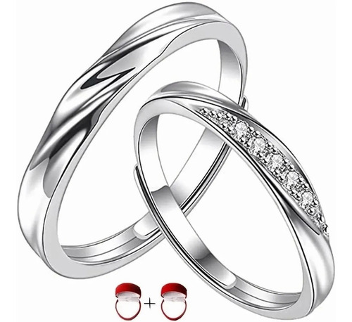 Imagen 1 de 9 de Anillos De Plata Para Parejas, Mujeres Y Hombres De 925