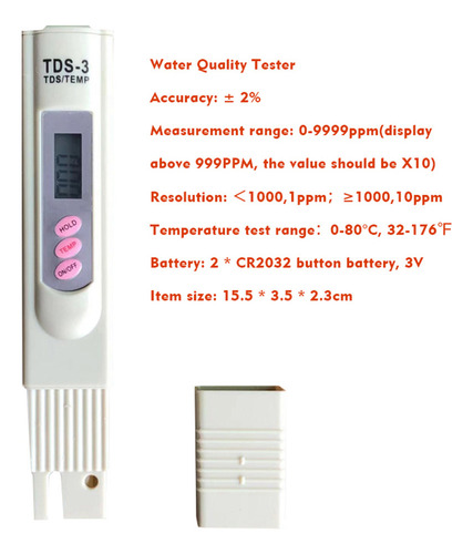 A Tds Pen Tester Portátil - Medidor Lcd Digital De Alta