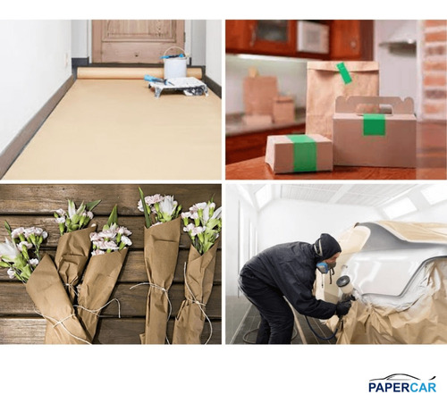 Papel Kraft Pardo Fino 42g Multiuso Ecologico 45cm 70m Cor Marrom-claro