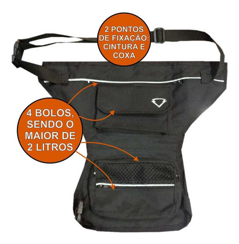 Imagem 3 de 6 de Bolsa Pochete Perna Cartucheira Motociclista Feminina Moto
