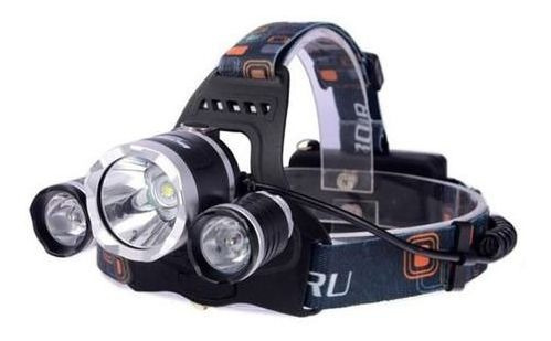 Imagem 4 de 7 de Lanterna Cabeça Triplo T6 Led Cree Profissional Tática Swat