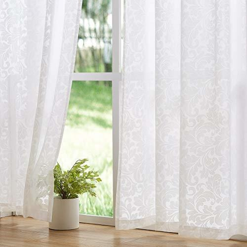 Burnout White Sheer Window Cortinas Para Sala De Estar ...