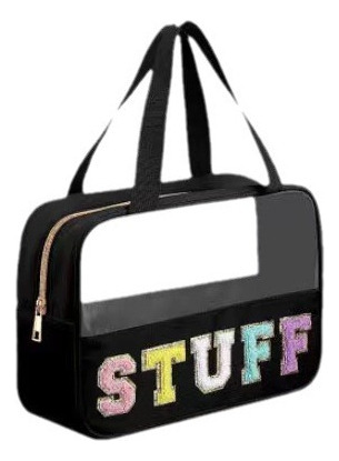Bolsa De Maquillaje Bordada Semitransparente De Gran Capacid