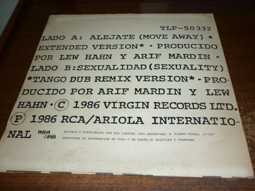 Culture Club Move Away Extended Vinilo Excelente (Usado)