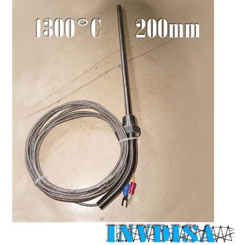 Termopar Tipo K 1300 °c Sonda 20cm Cable 3m - N U E V O