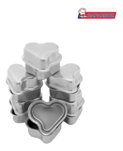 Molde Aluminio Mini Corazon Curvo Set 12 Pcs C2126 Caparroz