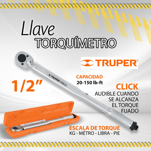 Llave Torquimetro 1/2 20-150 Lb-ft Truper 13568 / 08047