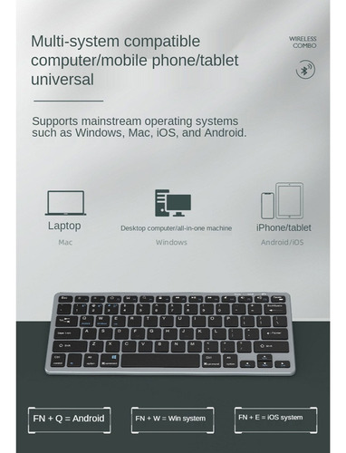 Ultra Slim 2.4ghz Bluetooth Wireless Mouse Keyboard Kit