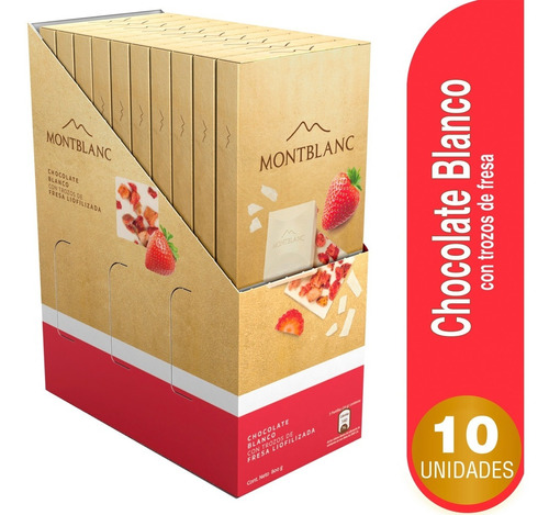 Chocolatina Montblanc Tro/fresa 80g 10 Uds