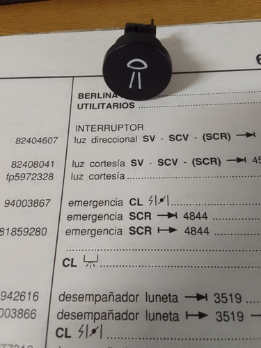 Tecla Luz Direccional Para F Uno Duna Sv/scv/scr Orig Unica!