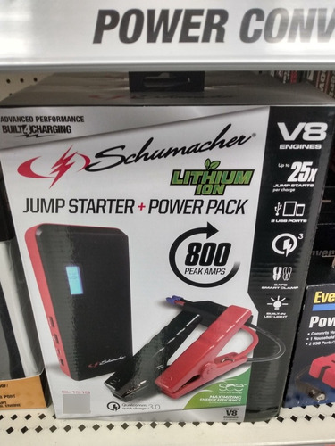 Schumacher Jumper Starter Litio 800a + Power Pack Usb 3.0 V8