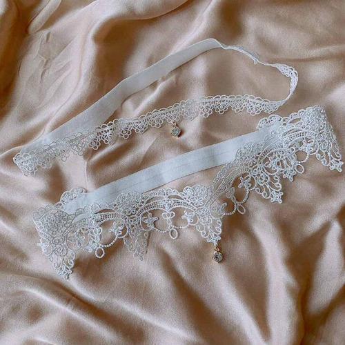 Conjunto De Liguero De Novia Con Volantes Blanco M .