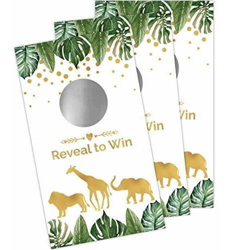 Baby Shower Safari Scratch Off Tarjetas De Juego (paquete De