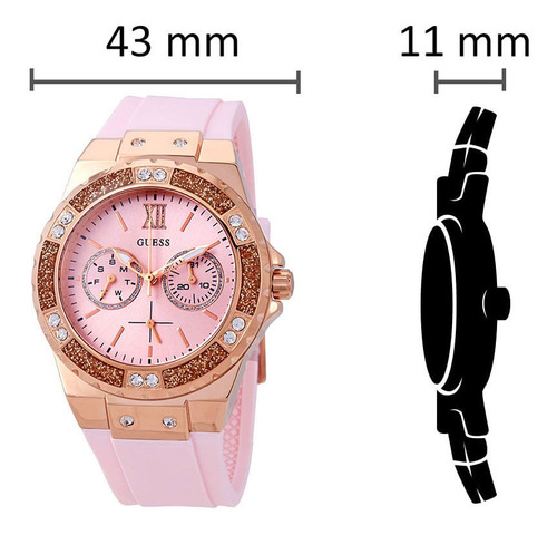 Relógio Guess Feminino Strass Silicone 92696lpgsru2 W1053l3