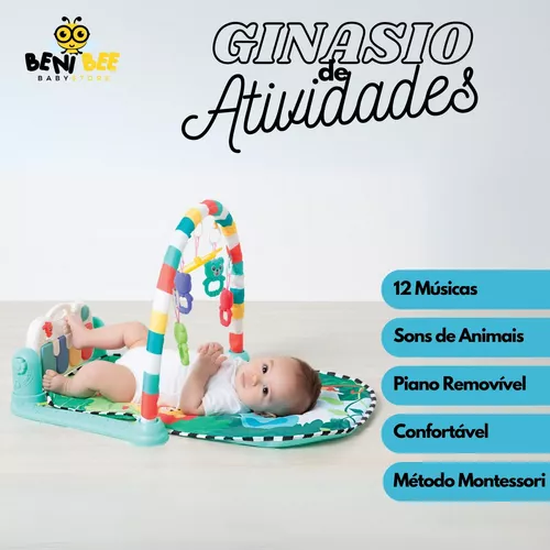 Tapete de Atividades com Piano Musical Infantil Animais Verde Baby