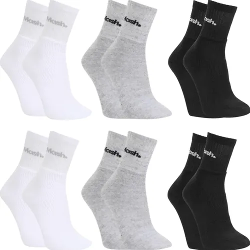Kit 6 Pares De Meias Esportivas Mash Em Algodão Cano Médio