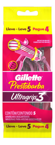 Barbeador Gillette Prestobarba Ultragrip3 5 un