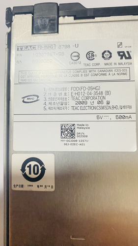 Porta Disket Teac Modelo Fdd(fd-05hg) (Usado)