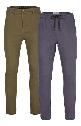 2 Pack Holstone Pantalón Chino + Jogger Slim Para Hombre