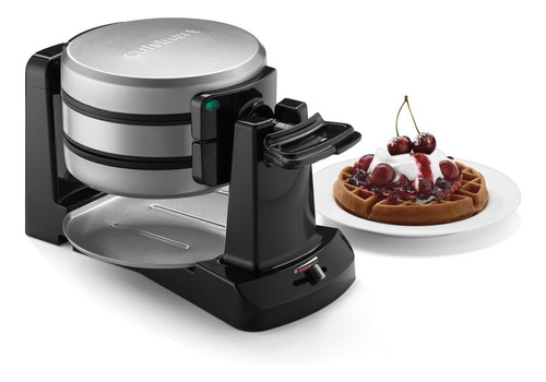 Máquina de waffles de aço rotativa dupla Cuisinart Waf-F40