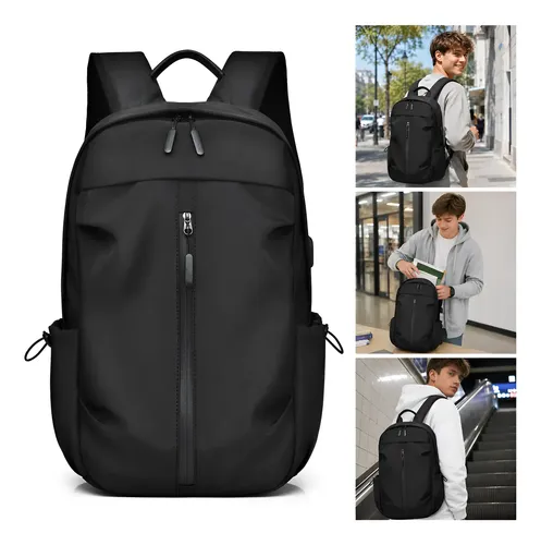 Mochila Masculina Notebook Impermeável Entrada Usb Faculdade Preto