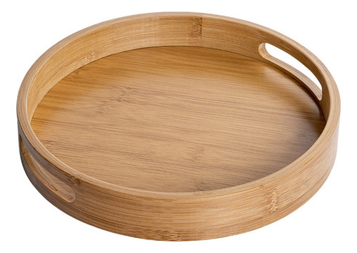 P Bandeja Redonda Para Servir Con Asas, Bandeja De Madera