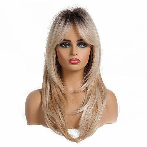 Cyhshy Peluca De Pelo Natural Rubia De Moda M8cmg