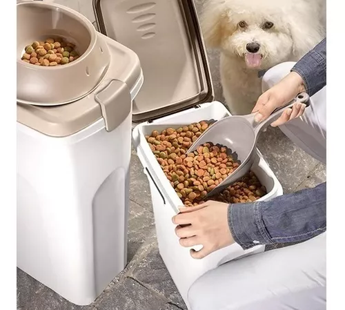 Contenedor Para Alimento Perros Gatos Con Ruedas 40l 15kg