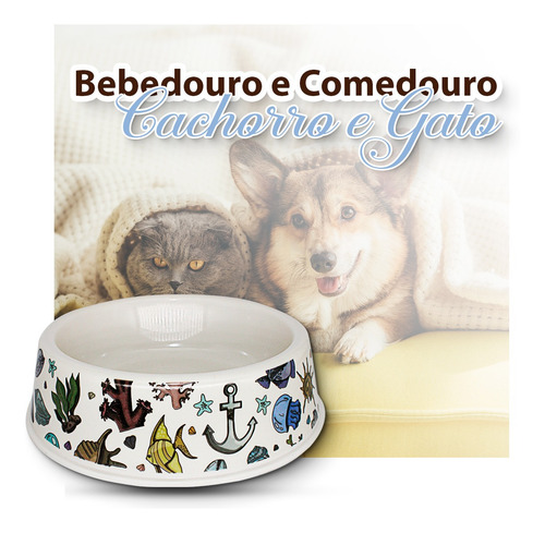 Tigela Comida Água Fria Pets Cães E Gatos 123útil Original