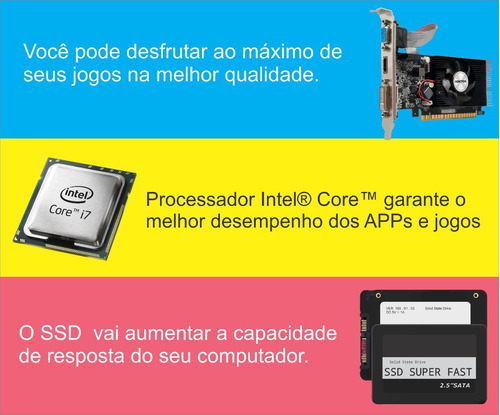 Cpu Gamer Intel Core I7 +16gb+ssd 240gb + Placa De Video 2gb