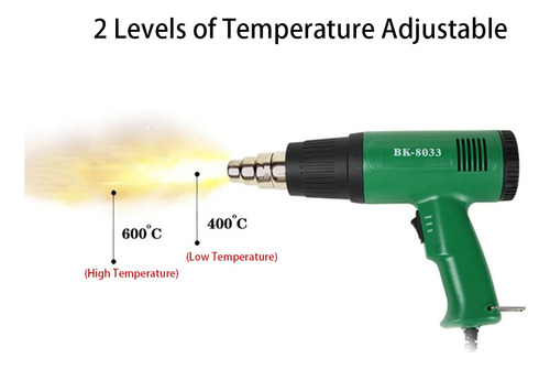 Pistola Calor Baku Bk8033 600 Grados Centigrados