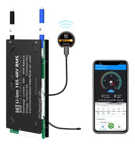 Bms Bluetooth Lifepo4 8s 24v 50a A 60a Hibms Smart