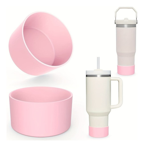 Capa De Silicone Compatível Com Garrafa Stanley Queencher Rosa