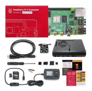 Raspberry Pi 4 4gb Fuente 5v 3a Case Ventilador Sd 32gb Kit